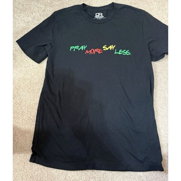 DA Realist Apparel Mens Large T Shirt Pray More Say Less - Picture 1 of 2